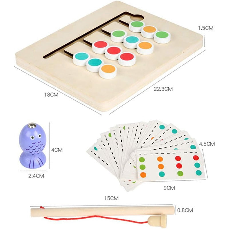 ColorFish Duo – Jeu de Pêche & Tri de Couleurs en Bois 2 en 1