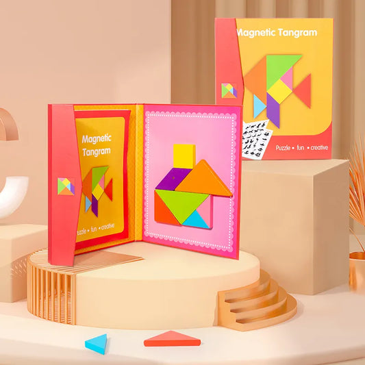 MagneticTangram : Livre de Puzzle Magnétique pour Enfants