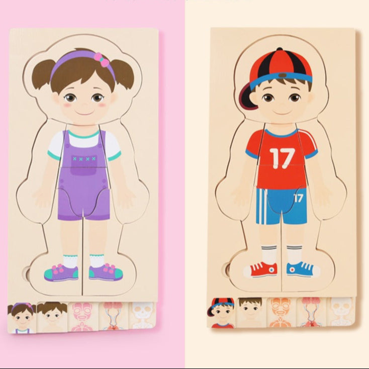 AnatoPuzzle – Puzzle Anatomique en Bois 5 Couches pour Enfants