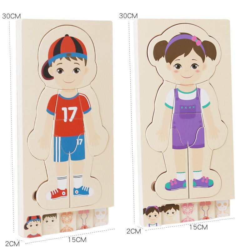 AnatoPuzzle – Puzzle Anatomique en Bois 5 Couches pour Enfants