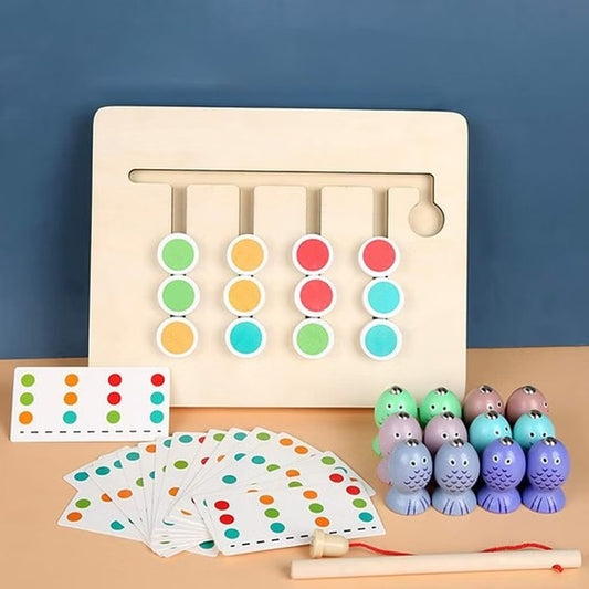 ColorFish Duo – Jeu de Pêche & Tri de Couleurs en Bois 2 en 1