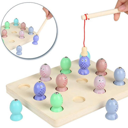 ColorFish Duo – Jeu de Pêche & Tri de Couleurs en Bois 2 en 1