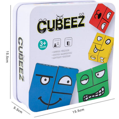 CUBEEZ : Jeu de Réflexion et Rapidité  expressions de visage en bois vilacco maroc 