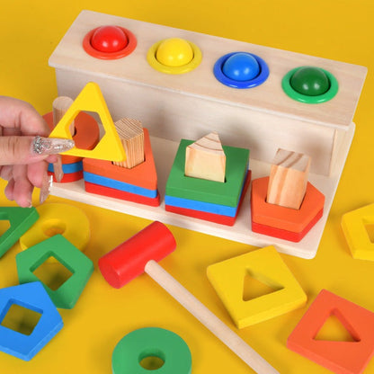 Knock and Shapes 2 in 1 : Jeu Montessori éducatif en bois