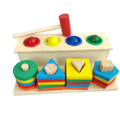 Knock and Shapes 2 in 1 : Jeu Montessori éducatif en bois